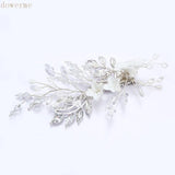 Floral Bridal Hair Comb Pearls Wedding Hair Clip Vine Accessories