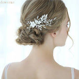 Floral Bridal Hair Comb Pearls Wedding Hair Clip Vine Accessories