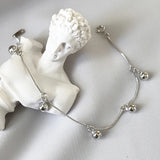 925 Silver Bell Charms Snake Chain Bracelet