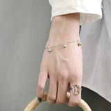 925 Silver Bell Charms Snake Chain Bracelet