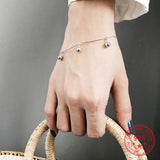 925 Silver Bell Charms Snake Chain Bracelet