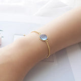 925 Sterling Silver Opal Crystal Bracelet - Japan Korea Style