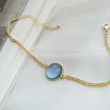 925 Sterling Silver Opal Crystal Bracelet - Japan Korea Style
