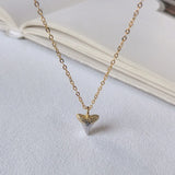 925 Sterling Silver Sweet Zircon Heart Pendants Necklace Women Jewelry