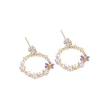 925 Sterling Silver Flower Wreath Stud Earrings for Women