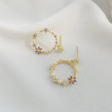 925 Sterling Silver Flower Wreath Stud Earrings for Women