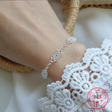 925 Sterling Silver Sweet Lace Bracelets Women Jewelry