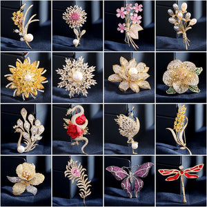Zircon Flower Insect Animal Brooch Pin for Year