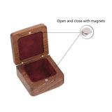 Walnut Square Jewelry Box Ring Organizer for Men Women