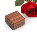 Walnut Square Jewelry Box Ring Organizer for Men Women
