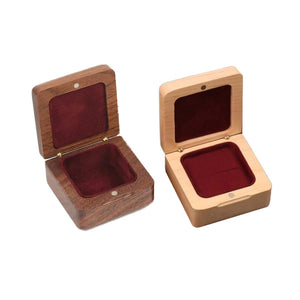 Walnut Square Jewelry Box Ring Organizer for Men Women
