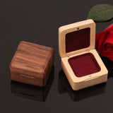 Walnut Square Jewelry Box Ring Organizer for Men Women