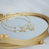 Zircon CZ Moon Star Charm Bracelets 14K Plated Crystal Bangles