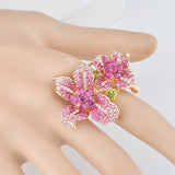 Zircon Flower Ring For Women Girls Valentine'S Gift