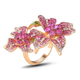 Zircon Flower Ring For Women Girls Valentine'S Gift