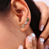 Zircon Pearl Butterfly Stud Earrings Women's Jewelry Stainless Steel