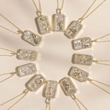 Zodiac Necklace 12 Constellation Shell Crystal Pendant Stainless Steel