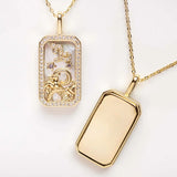 Zodiac Necklace 12 Constellation Shell Crystal Pendant Stainless Steel