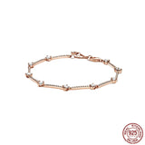 Delicate 925 Sterling Silver Chain Bracelet - Firecracker Star Design