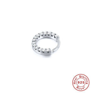Delicate Zircon Nose Piercing 925 Sterling Silver Ear Bone Earrings