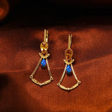 Ametrine Big Drop Dangle Earrings 925 Silver Multicolor Wedding Jewelry