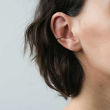 925 Sterling Silver CZ Ear Cuff Sparkly Crystal Zircon Rose Earrings
