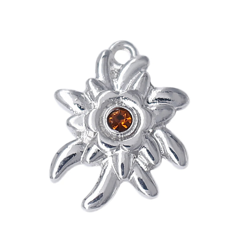 Anemone Crystal Charm Pendant for Ocean Jewelry Making