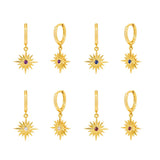 925 Sterling Silver Round Zircon Hoop Earrings for Women