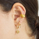 925 Sterling Silver Round Zircon Hoop Earrings for Women