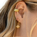 925 Sterling Silver Round Zircon Hoop Earrings for Women