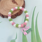 Pink Green Sisters Club Ivy Heart Charm Bracelet