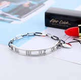 Roman Numeral Bracelet Titanium Bangle Fine Jewelry for Women