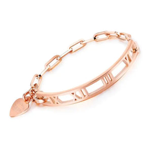 Roman Numeral Bracelet Titanium Bangle Fine Jewelry for Women