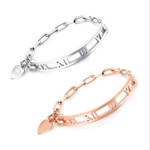 Roman Numeral Bracelet Titanium Bangle Fine Jewelry for Women