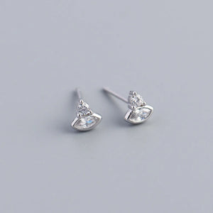 Zircon Horse Eye Shape Stud Earrings