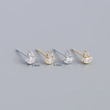 Zircon Horse Eye Shape Stud Earrings