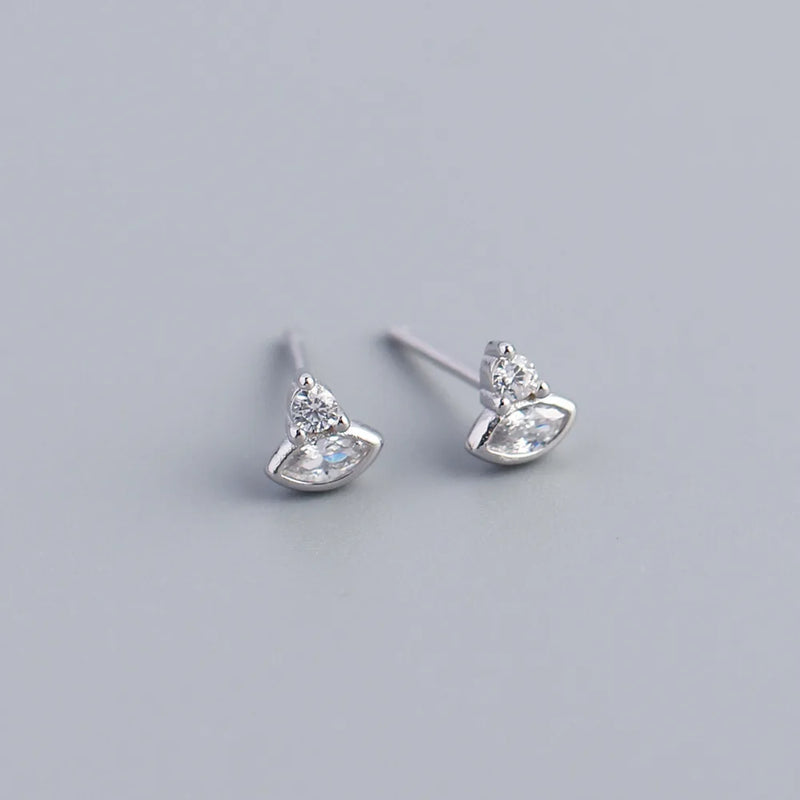 Zircon Horse Eye Shape Stud Earrings