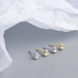 Zircon Horse Eye Shape Stud Earrings