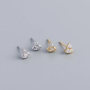 Zircon Horse Eye Shape Stud Earrings