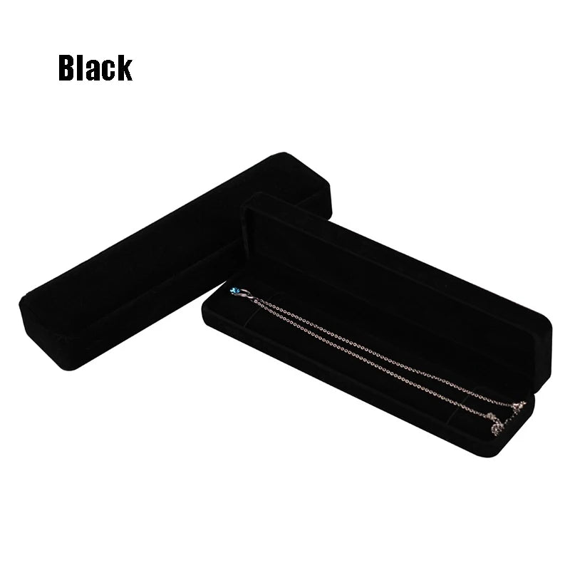 Velvet Long Necklace & Bracelet Display Case Jewelry Storage Box