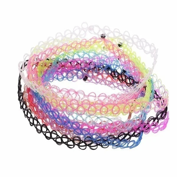 Gothic Punk Elastic Hollow Chocker Women Jewelry Fishline Stretch Necklace