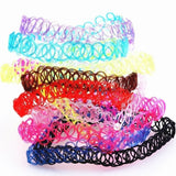 Gothic Punk Elastic Hollow Chocker Women Jewelry Fishline Stretch Necklace