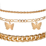 Delysia King Butterfly Chain Multi-layer Anklet Set