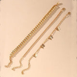 Delysia King Butterfly Chain Multi-layer Anklet Set
