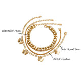 Delysia King Butterfly Chain Multi-layer Anklet Set