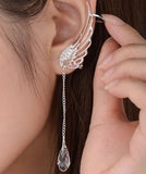 Delysia King Women Angel Wings Earrings Crystal Tassel Jewelry