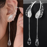Delysia King Women Angel Wings Earrings Crystal Tassel Jewelry