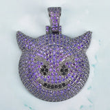Evil Expression Necklace with 4mm Tennis Chain