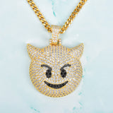 Evil Expression Necklace with 4mm Tennis Chain