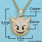 Evil Expression Necklace with 4mm Tennis Chain